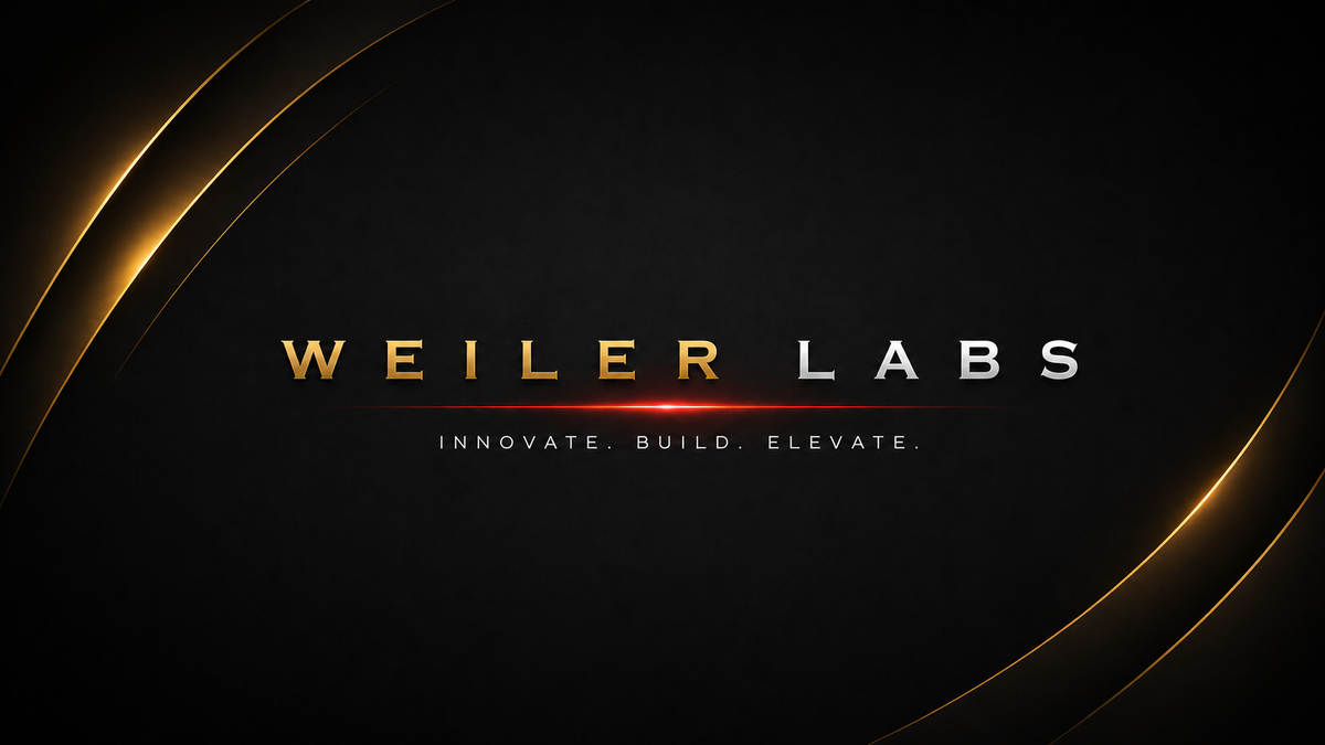 Banner de Weiler Labs con el slogan Innovate. Build. Elevate.